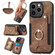 iPhone 12 Pro Retro Skin-feel Ring Multi-card Wallet Phone Case - Brown