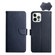 iPhone 12 Pro Genuine Leather Fingerprint-proof Horizontal Flip Phone Case - Blue