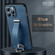 iPhone 12 Pro SULADA Cool Series PC + Leather Texture Skin Feel Shockproof Phone Case  - Blue