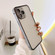 iPhone 12 Pro Buckle Frosted Glass Phone Case - Silver