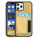 iPhone 12 / 12 Pro Wood Grain PU+TPU Protective Case with Card Slot - Bamboo