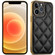 iPhone 12 Suteni Electroplated Big Diamond Grid Leather Soft TPU Phone Case - Black