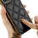 iPhone 12 Suteni Electroplated Big Diamond Grid Leather Soft TPU Phone Case - Black