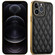 iPhone 12 Pro Suteni Electroplated Rhombus Grid Leather Soft TPU Phone Case - Black