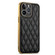 iPhone 12 Pro Suteni Electroplated Rhombus Grid Leather Soft TPU Phone Case - Black