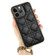 iPhone 12 Suteni Electroplated Rattan Grid Leather Soft TPU Phone Case - Black