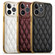 iPhone 12 Pro Suteni Electroplated Rhombus Grid Leather Soft TPU Phone Case - White