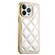 iPhone 12 Pro Suteni Electroplated Big Diamond Grid Leather Soft TPU Phone Case - White