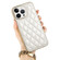 iPhone 12 Suteni Electroplated Rhombus Grid Leather Soft TPU Phone Case - White