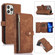 iPhone 12 Pro Dream 9-Card Wallet Zipper Bag Leather Phone Case - Brown