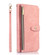 iPhone 12 Pro Dream 9-Card Wallet Zipper Bag Leather Phone Case - Pink