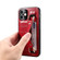 iPhone 12 Crocodile Wristband Wallet Leather Back Cover Phone Case - Red