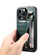 iPhone 12 Pro Crocodile Wristband Wallet Leather Back Cover Phone Case - Dark Green