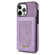iPhone 12 Pro N.BEKUS Vertical Flip Card Slot RFID Phone Case - Purple