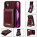 iPhone 12 N.BEKUS Vertical Flip Card Slot RFID Phone Case - Wine Red