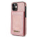 iPhone 12 N.BEKUS Vertical Flip Card Slot RFID Phone Case - Rose Gold