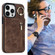 iPhone 12 Pro Retro Ring and Zipper RFID Card Slot Phone Case - Brown