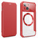 iPhone 12 CD Texture Magsafe Flip Leather Phone Case - Red