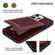 iPhone 12 Pro N.BEKUS Vertical Flip Card Slot RFID Phone Case - Wine Red