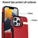 iPhone 12 / 12 Pro Metal Buckle Card Slots Phone Case - Red