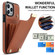 iPhone 12 / 12 Pro Metal Buckle Card Slots Phone Case - Brown