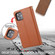 iPhone 12 / 12 Pro Plain Weave Cowhide Genuine Leather Phone Case - Brown