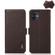 iPhone 12 / 12 Pro KHAZNEH Side-Magnetic Litchi Genuine Leather RFID Case - Brown