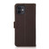 iPhone 12 / 12 Pro KHAZNEH Side-Magnetic Litchi Genuine Leather RFID Case - Brown
