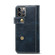 iPhone 12 / 12 Pro Denior Oil Wax Cowhide DK Magnetic Button Leather Phone Case - Dark Blue