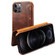 iPhone 12 / 12 Pro Denior Oil Wax Top Layer Cowhide Simple Flip Leather Case - Brown