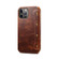 iPhone 12 / 12 Pro Denior Oil Wax Top Layer Cowhide Simple Flip Leather Case - Brown