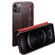 iPhone 12 / 12 Pro Denior Oil Wax Top Layer Cowhide Simple Flip Leather Case - Dark Red
