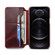 iPhone 12 / 12 Pro Denior Oil Wax Top Layer Cowhide Simple Flip Leather Case - Dark Red