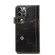 iPhone 12 / 12 Pro Denior Oil Wax Cowhide DK Magnetic Button Leather Phone Case - Black
