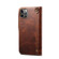 iPhone 12 / 12 Pro Denior Oil Wax Cowhide Magnetic Button Genuine Leather Case - Brown