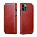 iPhone 12 / 12 Pro ICARER First Layer Cowhide Horizontal Flip Phone Case - Red
