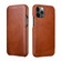 iPhone 12 / 12 Pro ICARER First Layer Cowhide Horizontal Flip Phone Case - Brown