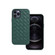 iPhone 12 / 12 Pro Woven Texture Sheepskin Leather Back Cover Full-wrapped Shockproof Case - Green