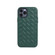 iPhone 12 / 12 Pro Woven Texture Sheepskin Leather Back Cover Full-wrapped Shockproof Case - Green