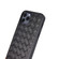 iPhone 12 / 12 Pro Woven Texture Sheepskin Leather Back Cover Full-wrapped Shockproof Case - Blue