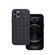 iPhone 12 / 12 Pro Woven Texture Sheepskin Leather Back Cover Full-wrapped Shockproof Case - Black