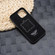 iPhone 12 / 12 Pro Woven Texture Sheepskin Leather Back Cover Full-wrapped Shockproof Case - Black
