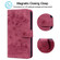 iPhone 12 mini Cartoon Sakura Cat Embossed Leather Case  - Wine Red