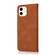 iPhone 12 mini Dual-color Stitching Leather Phone Case - Brown Red