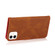 iPhone 12 mini Dual-color Stitching Leather Phone Case - Brown Red