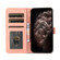 iPhone 12 mini Dual-color Stitching Leather Phone Case - Black Rose Gold