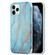 iPhone 12 mini Four Corners Anti-Shattering Flow Gold Marble IMD Phone Back Cover Case - Sky Blue LD8