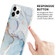 iPhone 12 mini Four Corners Anti-Shattering Flow Gold Marble IMD Phone Back Cover Case - Sky Blue LD8