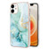 iPhone 12 mini Electroplating Marble Pattern Dual-side IMD TPU Shockproof Case - Green 003