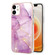 iPhone 12 mini Electroplating Marble Pattern Dual-side IMD TPU Shockproof Case - Purple 001